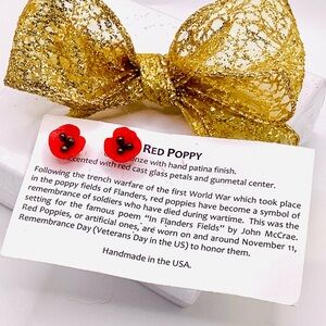 Michael Michaud Poppy Earrings made from real gunmetal